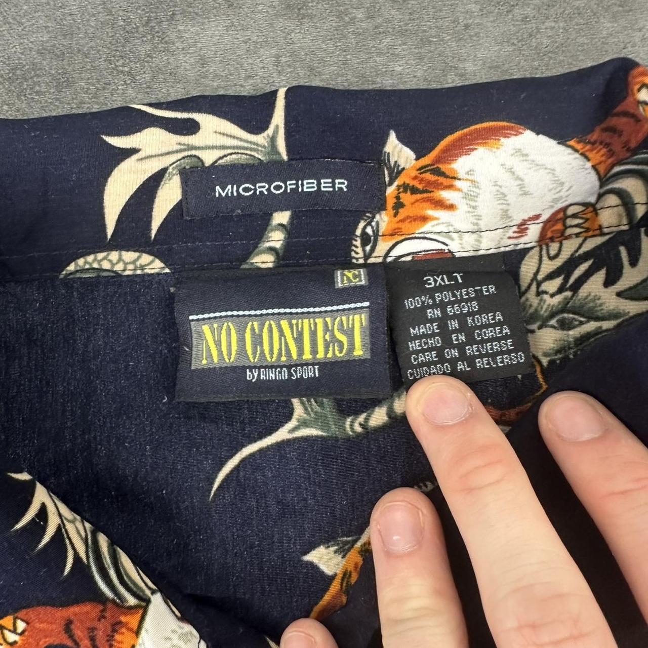 No Contest 2000s vintage 90s Y2K lightweight Summer racing button down bowling Shirt