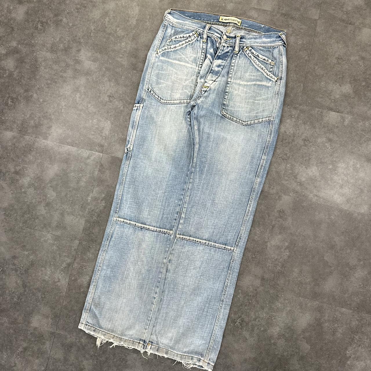 Japanese style hiphop 2000s embroidered jeans
