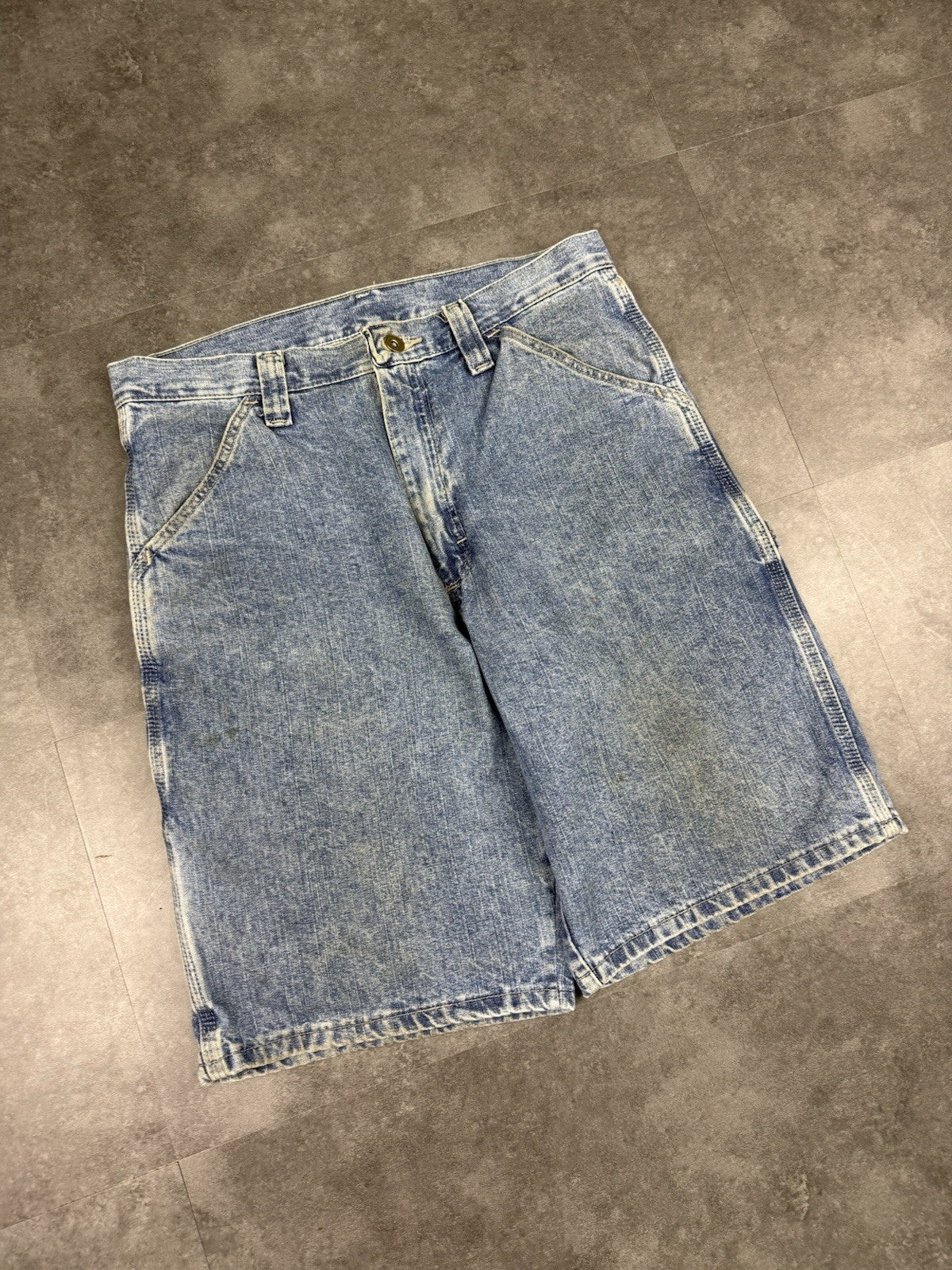 Wrangler Vintage Baggy Carpenter 90s Y2K Denim Jorts Shorts Skater Workwear 36W