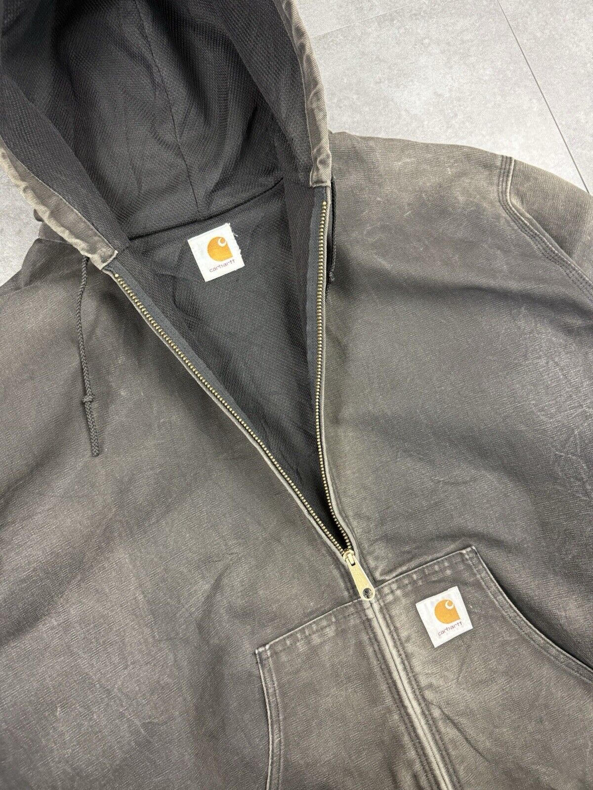 Carhartt Vintage faded black workwear Active jacket coat J131 BLK XXL Boxy