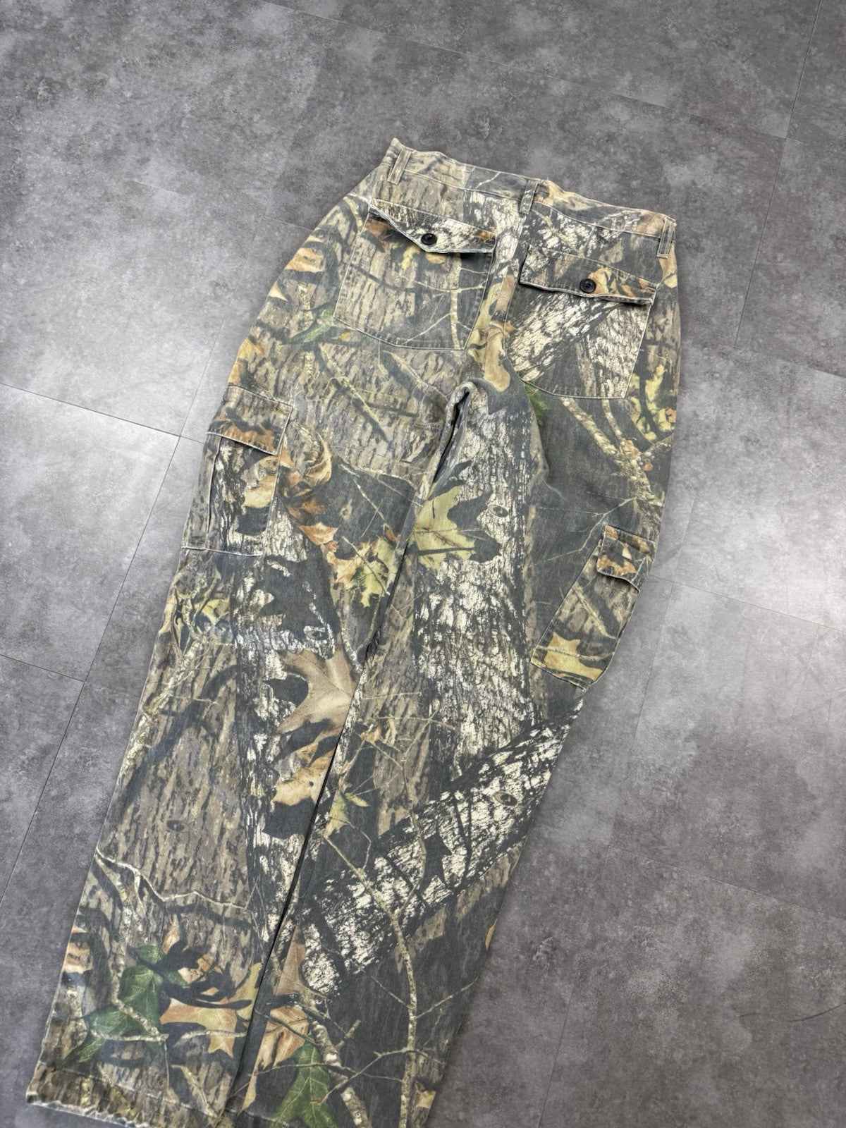 Vintage USA Real Tree Camo Mossy Oak Workwear Cargo Pants Mens 30W 34L Mens