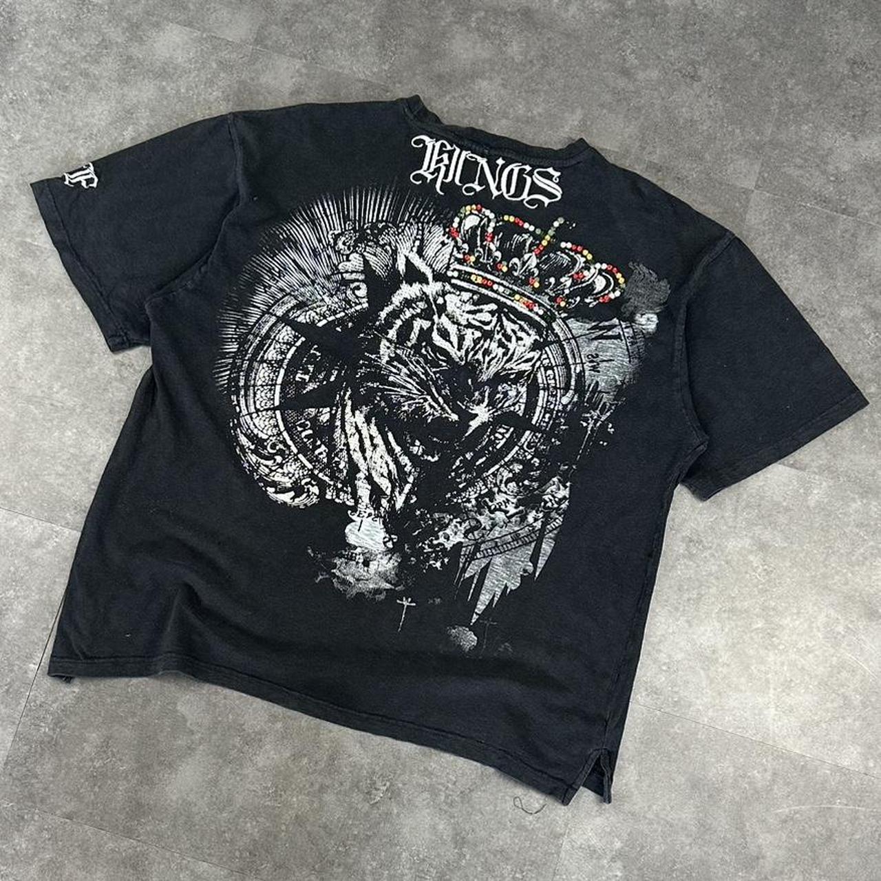 Bare Fox T 2000s Y2K logo print tiger roar graphic T shirt