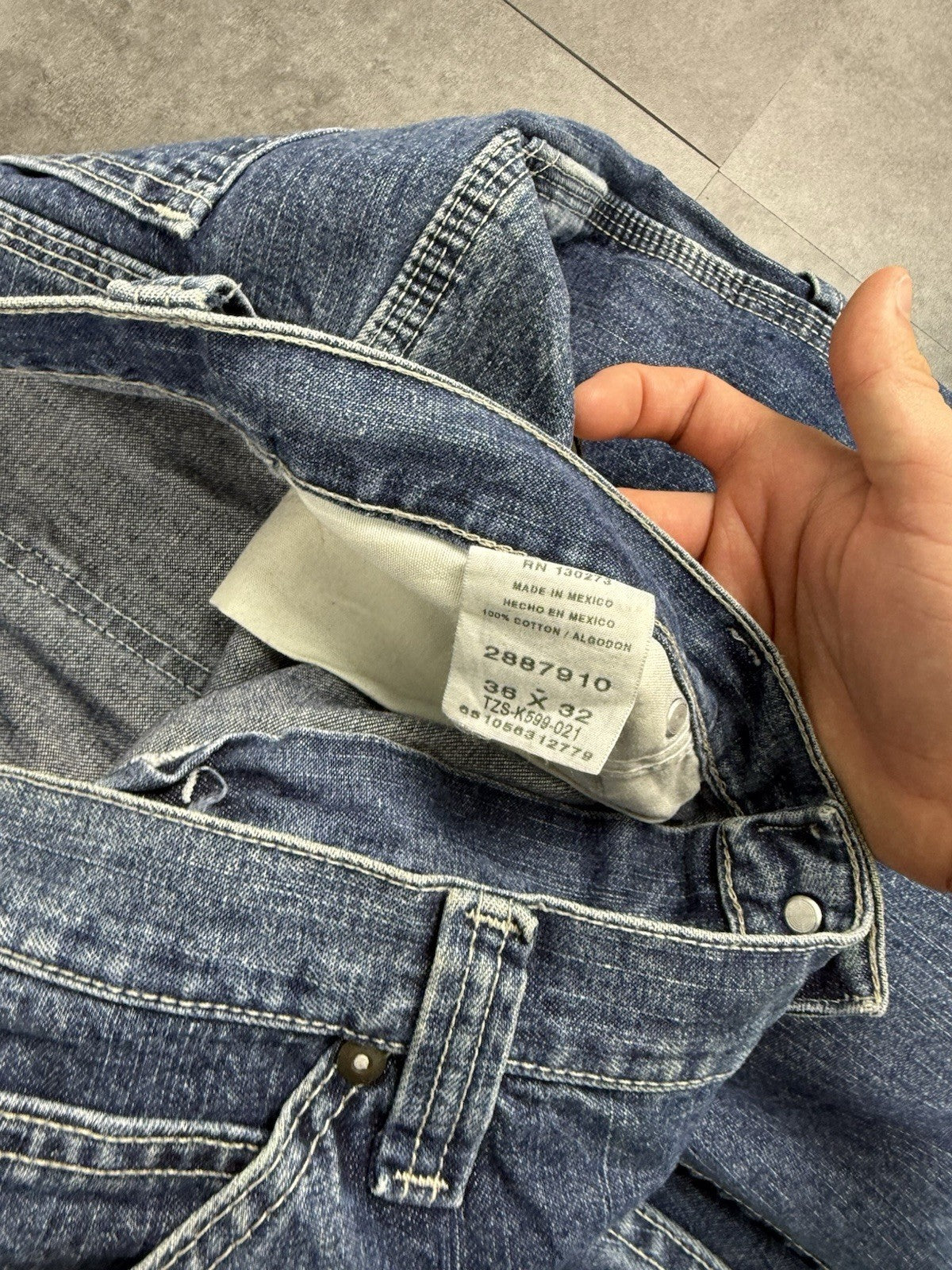 Lee Dunagree Jeans Vintage Y2K Workwear Cartpenter Pants Blue Denim 36W 32L