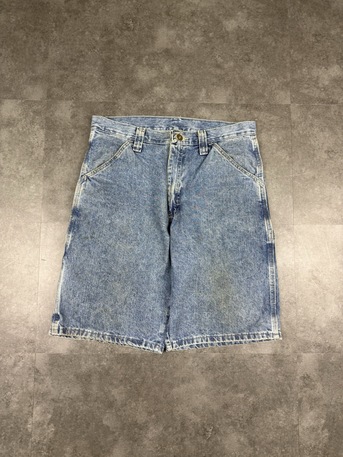Wrangler Vintage Baggy Carpenter 90s Y2K Denim Jorts Shorts Skater Workwear 36W