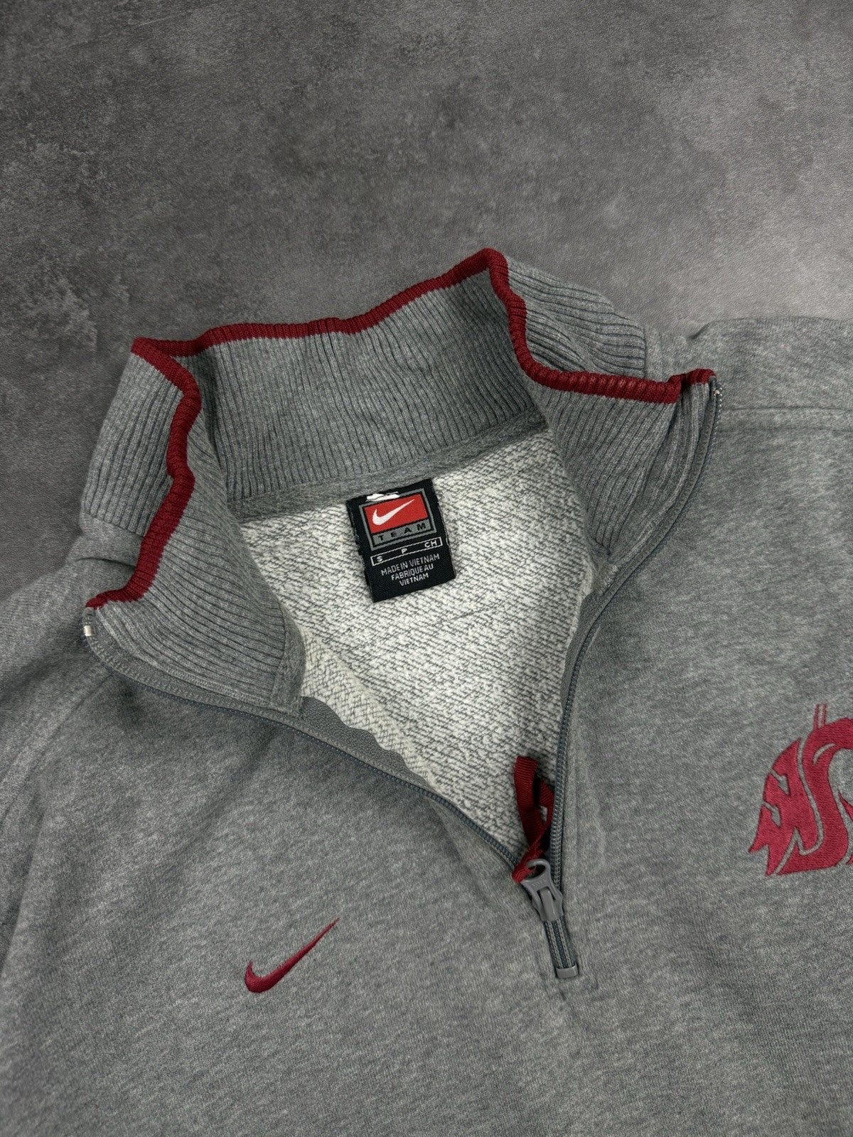 NIKE Teams y2k 90s Washington State 1/4 Zip Sweatshirt Vintage 90s Mens