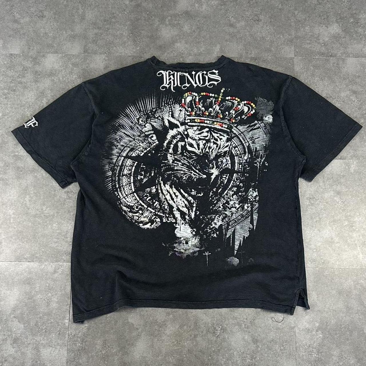 Bare Fox T 2000s Y2K logo print tiger roar graphic T shirt