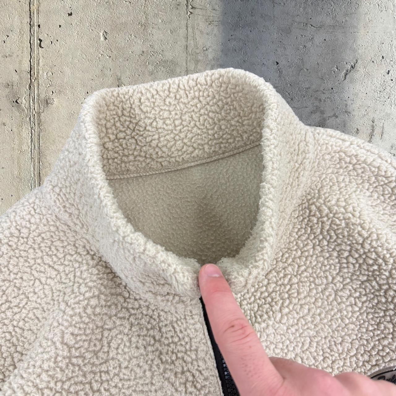 Vintage y2k 1/4 zip cream Sherpa pile fleece