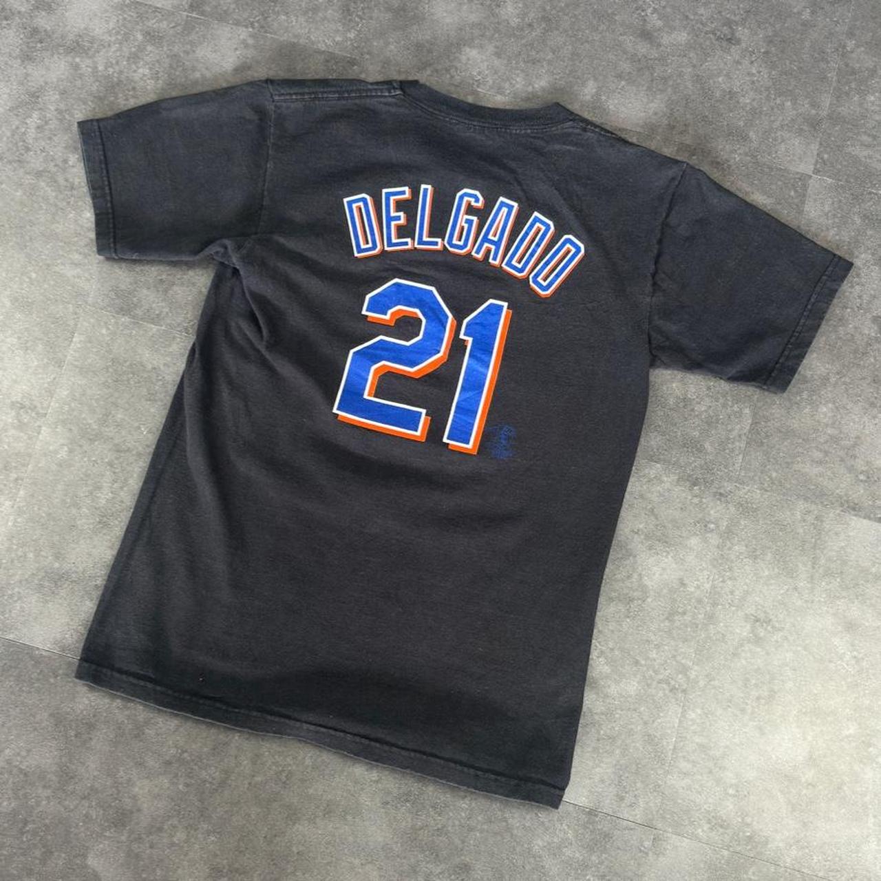 Majestic T 2000s Y2K logo Mets Team print design