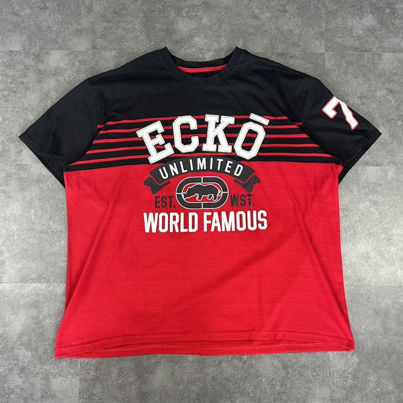 Ecko Unltd T 2000s Y2K logo print Jersey design graphic T shirt