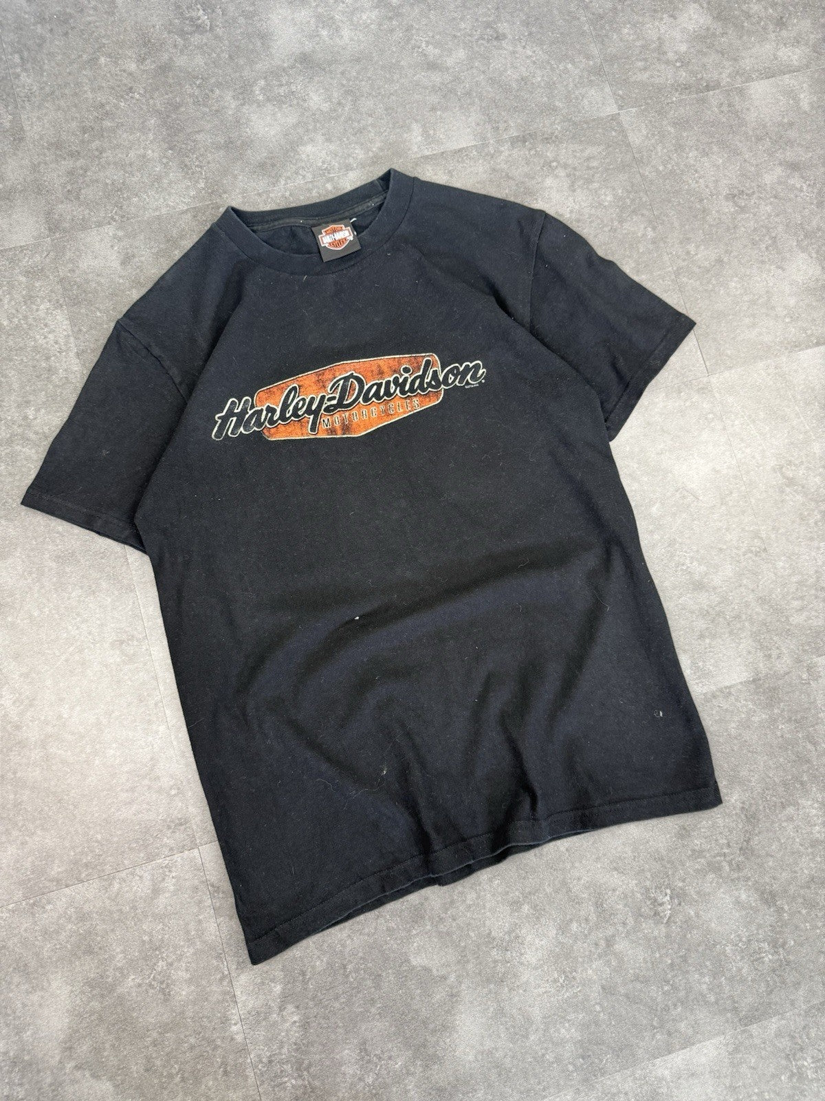 Harley Davidson Brighton Y2k Biker Grunge Spellout T-Shirt Brighton Flames Sz S