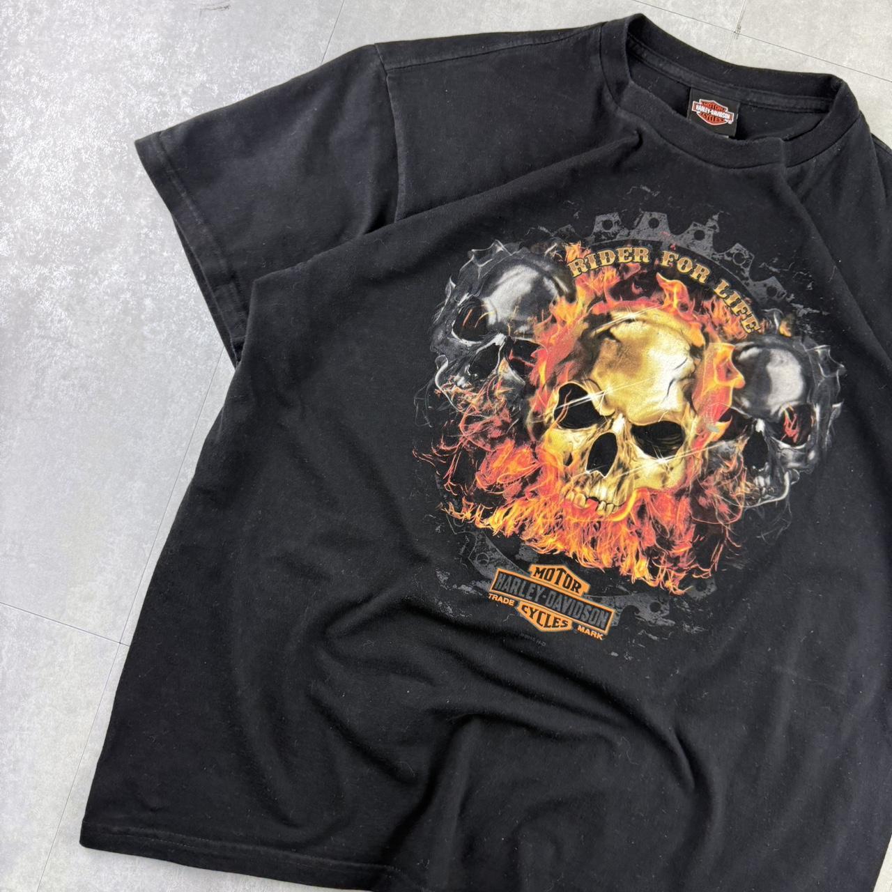 Harley Davidson 2000s biker spellout T shirt