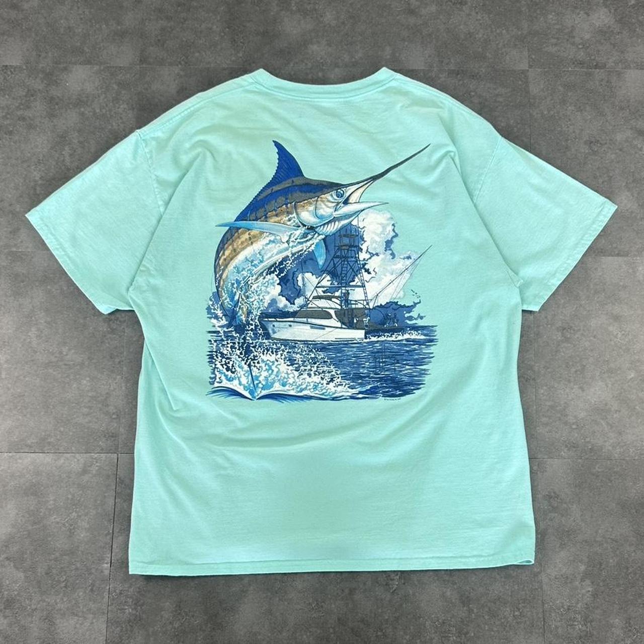 Guy Harvey T 2000s Print Logo Fishing swordfish design graphic T shirt
