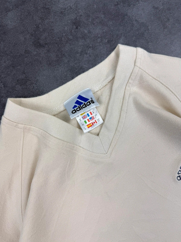 Adidas 90s Embroidered Sweatshirt Mini Logo retro y2k sportswear Cream