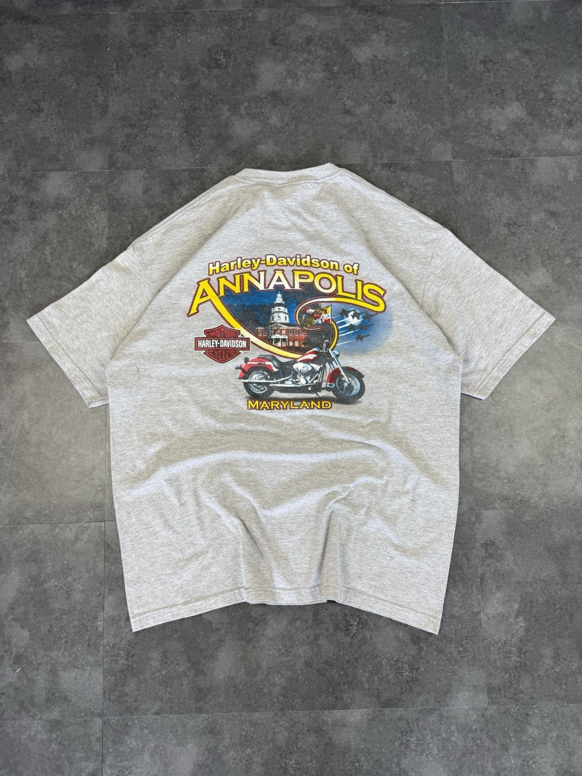 Harley Davidson Vintage T Shirt Mens XL Y2k 90s Biker Annapolis Maryland