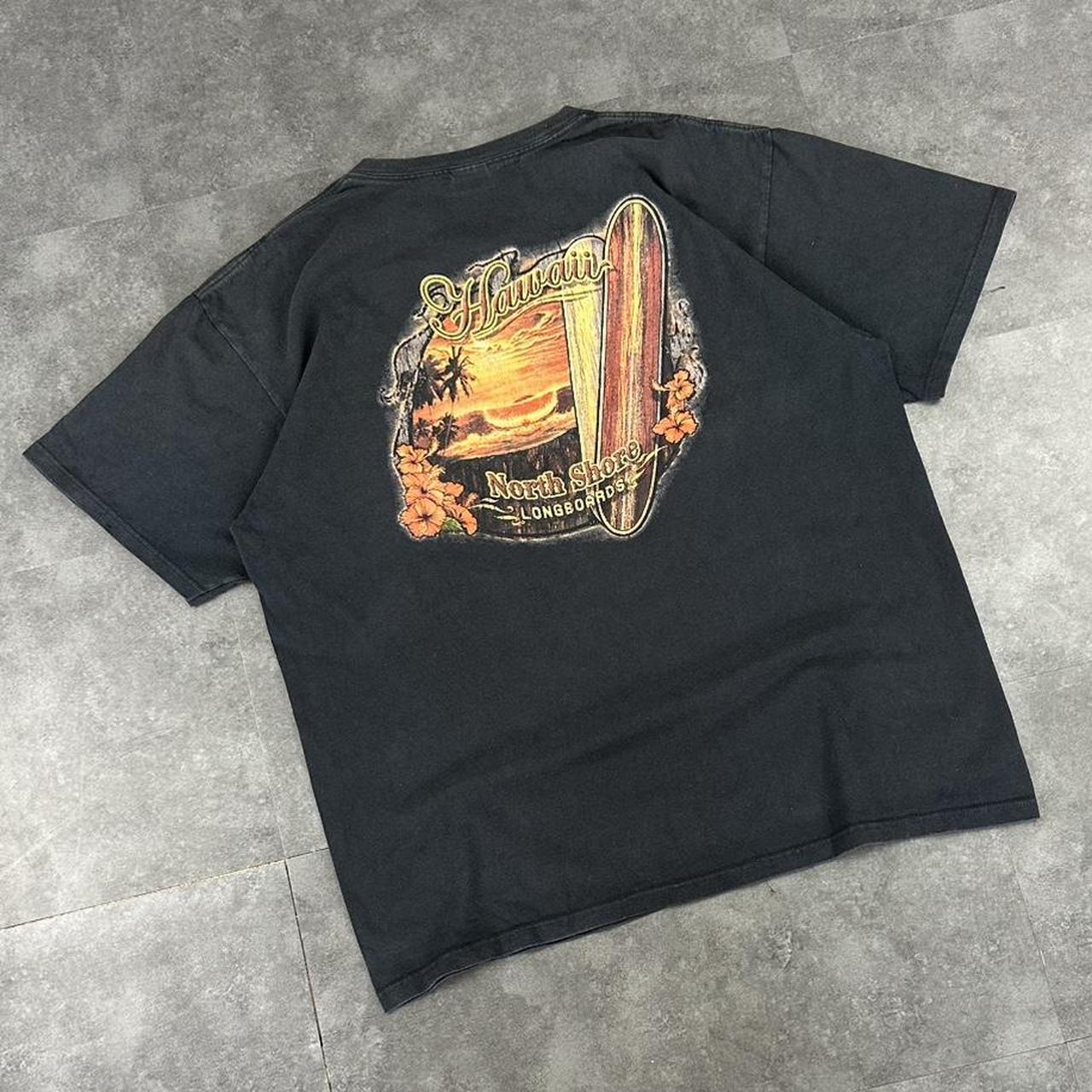 Anvil 90s Y2K Hawaii longboards Honduras print graphic logo shirt