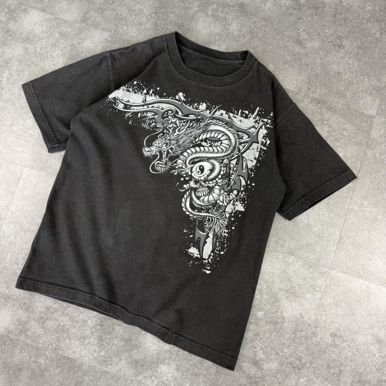 Women’s 2000s Dragon gothic Print Logo graphic T shirt