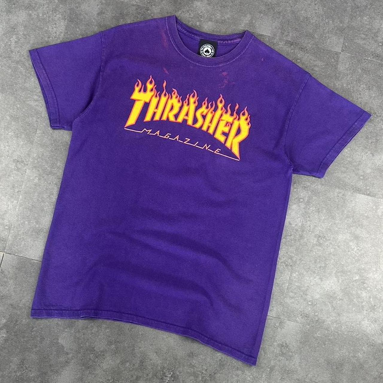 Thrasher T 2000s Print Flaming Logo design graphic T shirt