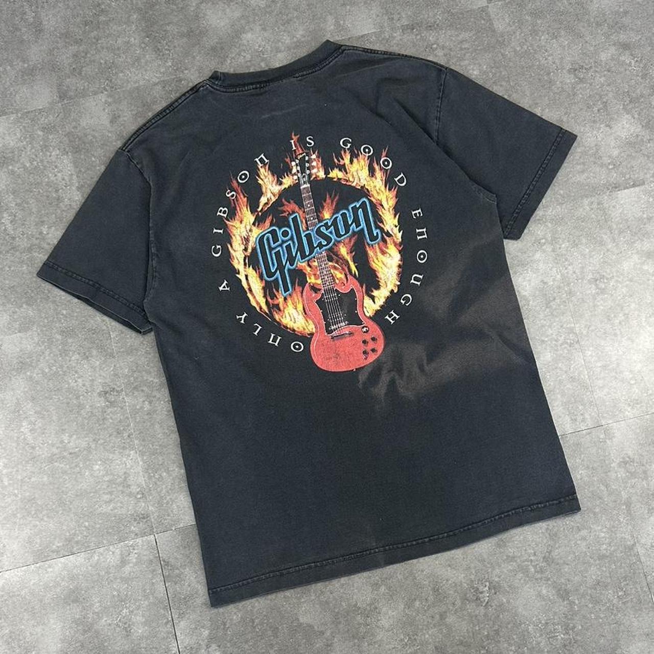 Gibson T 2000s Y2K logo Fire Guitar print design