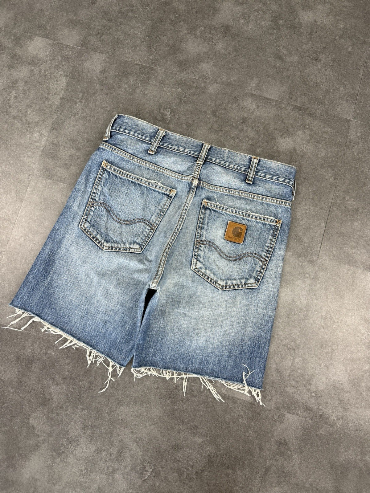 Carhartt Y2K Carpenter Jean Shorts Jorts Vintage Denim 30W Mens Workwear 90s