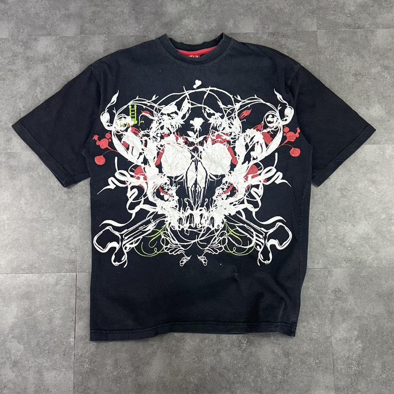 BKLYN Xpress 2000s logo Print Skull Logo graphic T shirt