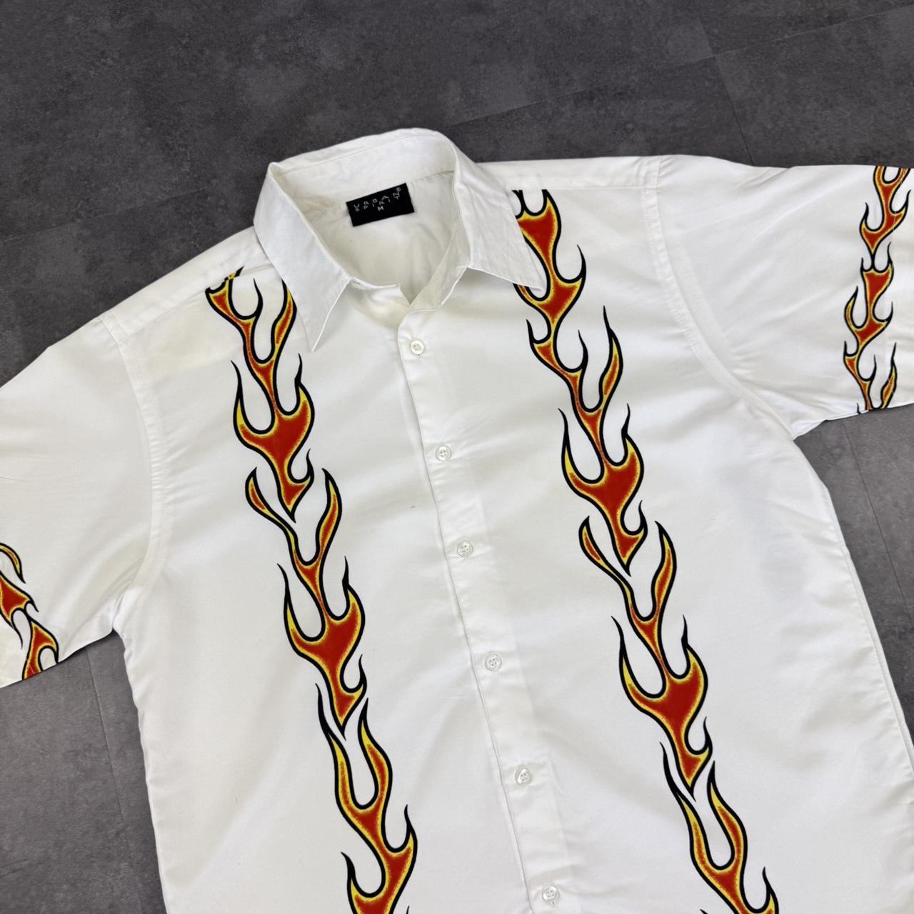 Urban spirit 2000s vintage 90s Y2K lightweight Summer racing button down bowling Shirt