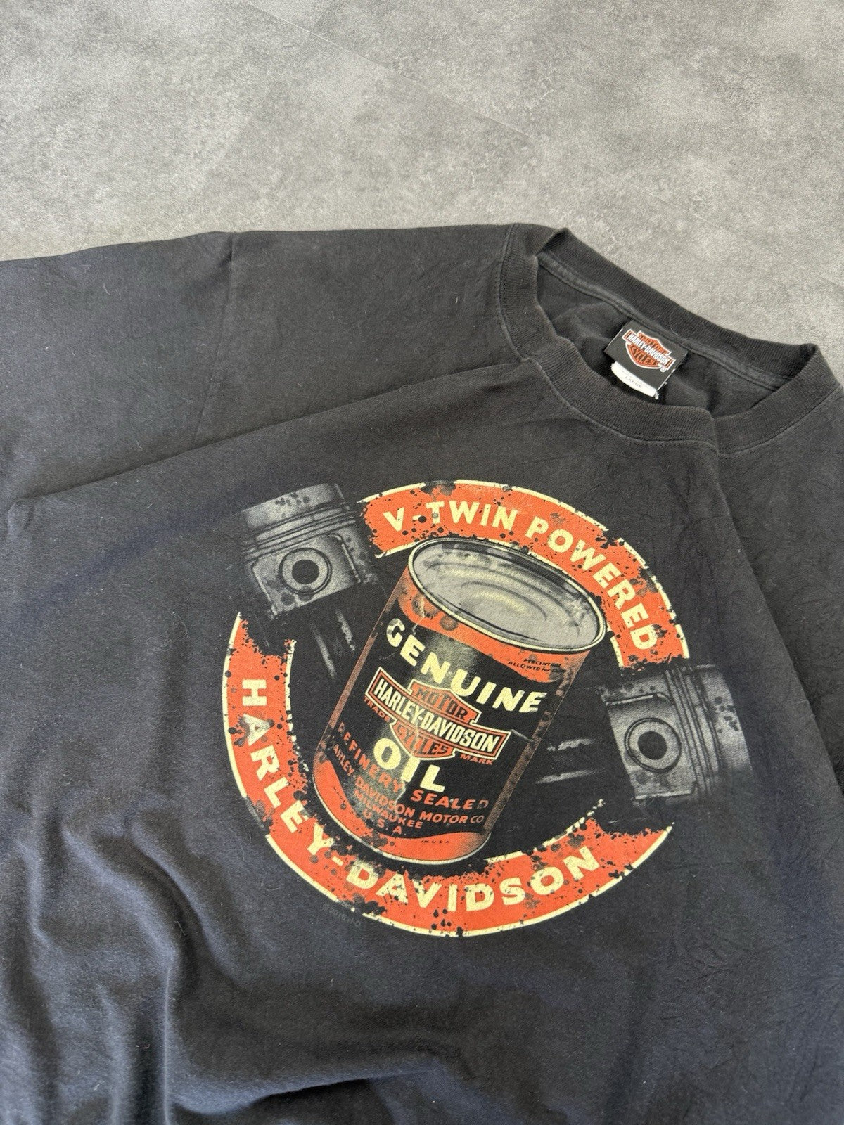 Harley Davidson Y2k Biker Grunge Spellout T-Shirt Sauk City Size XL
