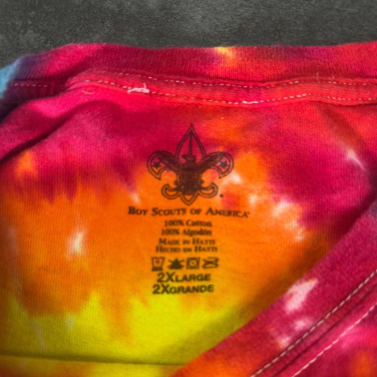 Boy Scouts of America T 2000s Y2K logo print Tie Dye design