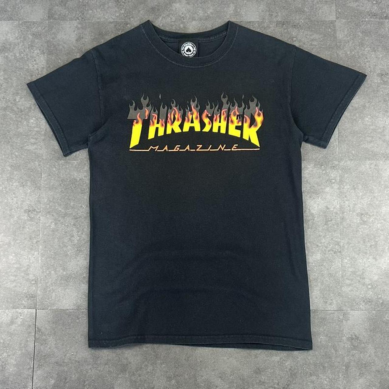 Thrasher T 2000s Print Flaming Logo design graphic T shirt
