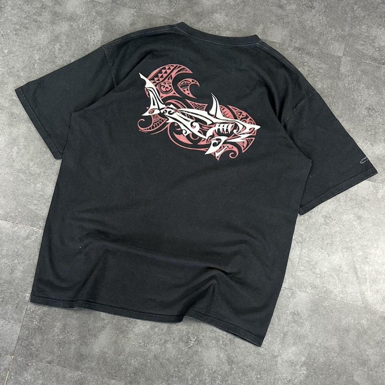Crazy shirts 2000s Logo Print Tribal Shark graphic logo T shirt