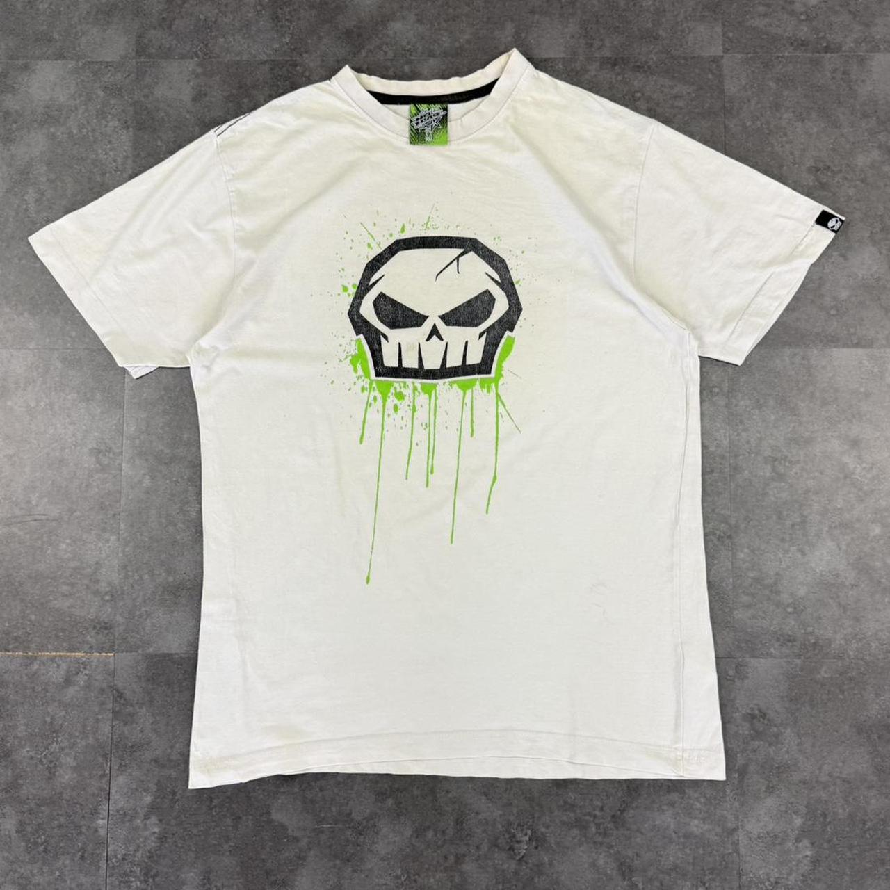 No Fear 2000s Print graphic Skull logo T shirt