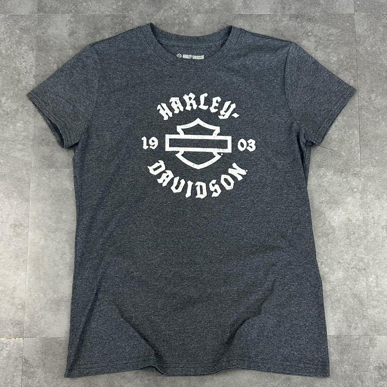 Harley Davidson 2000s short sleeved biker motorcycle logo Spellout graphic T shirt