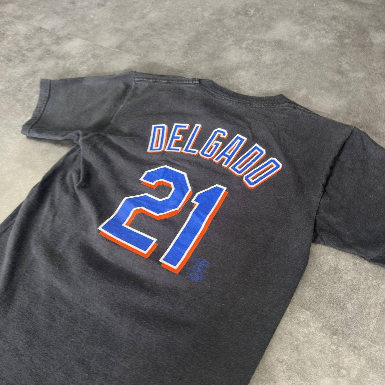 Majestic T 2000s Y2K logo Mets Team print design