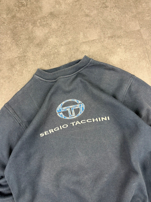 Sergio Tacchini Vintage 90s Spellout Sweatshirt Y2k Embroidered Logo