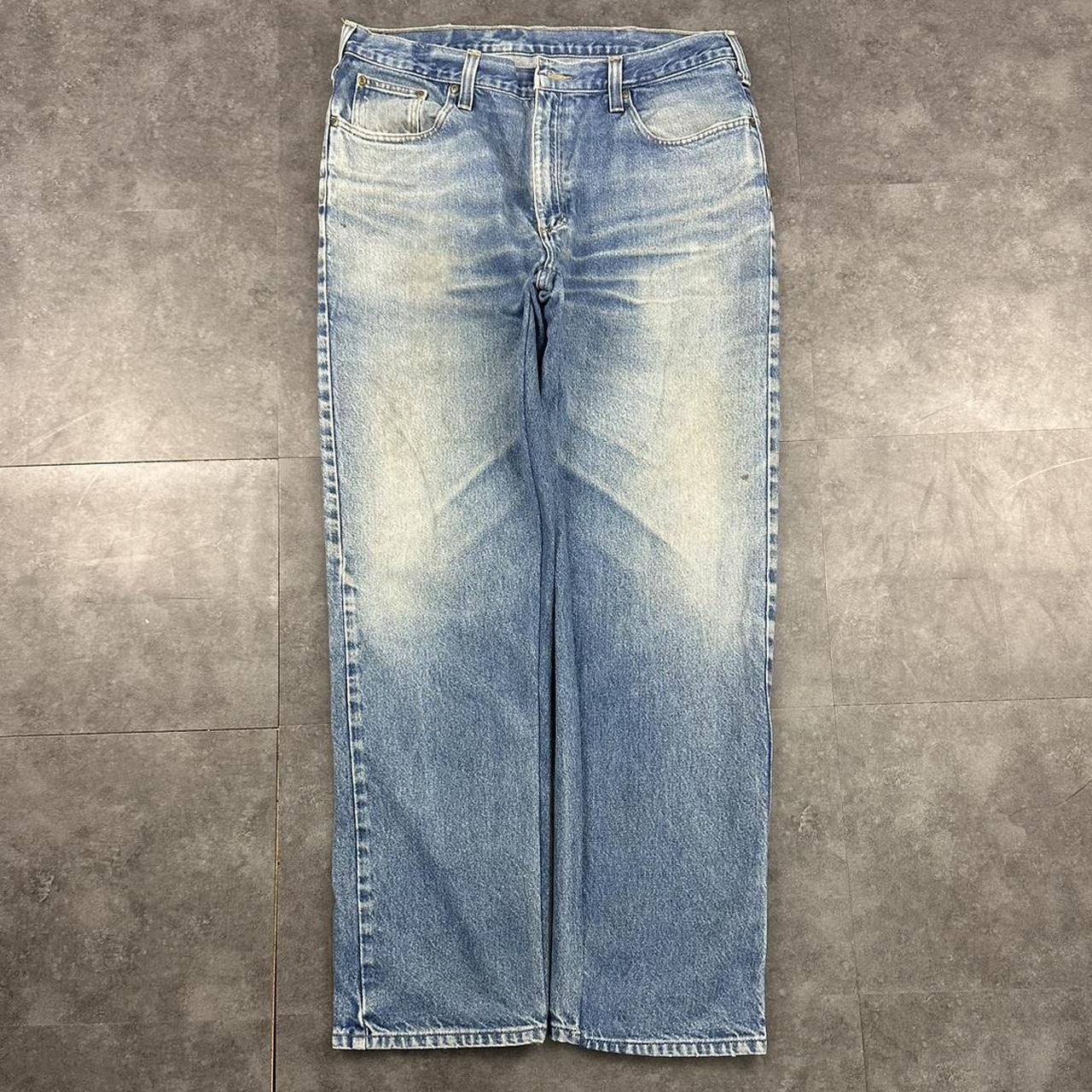 Carhartt 2000s dungaree workwear comfort fit denim cargo trousers