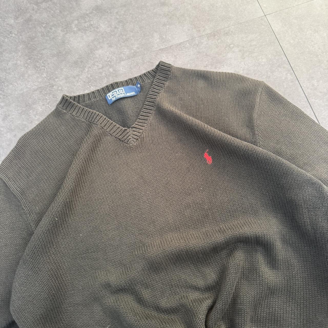 Polo Ralph Lauren 90s chunky knit heavyweight v neck jumper
