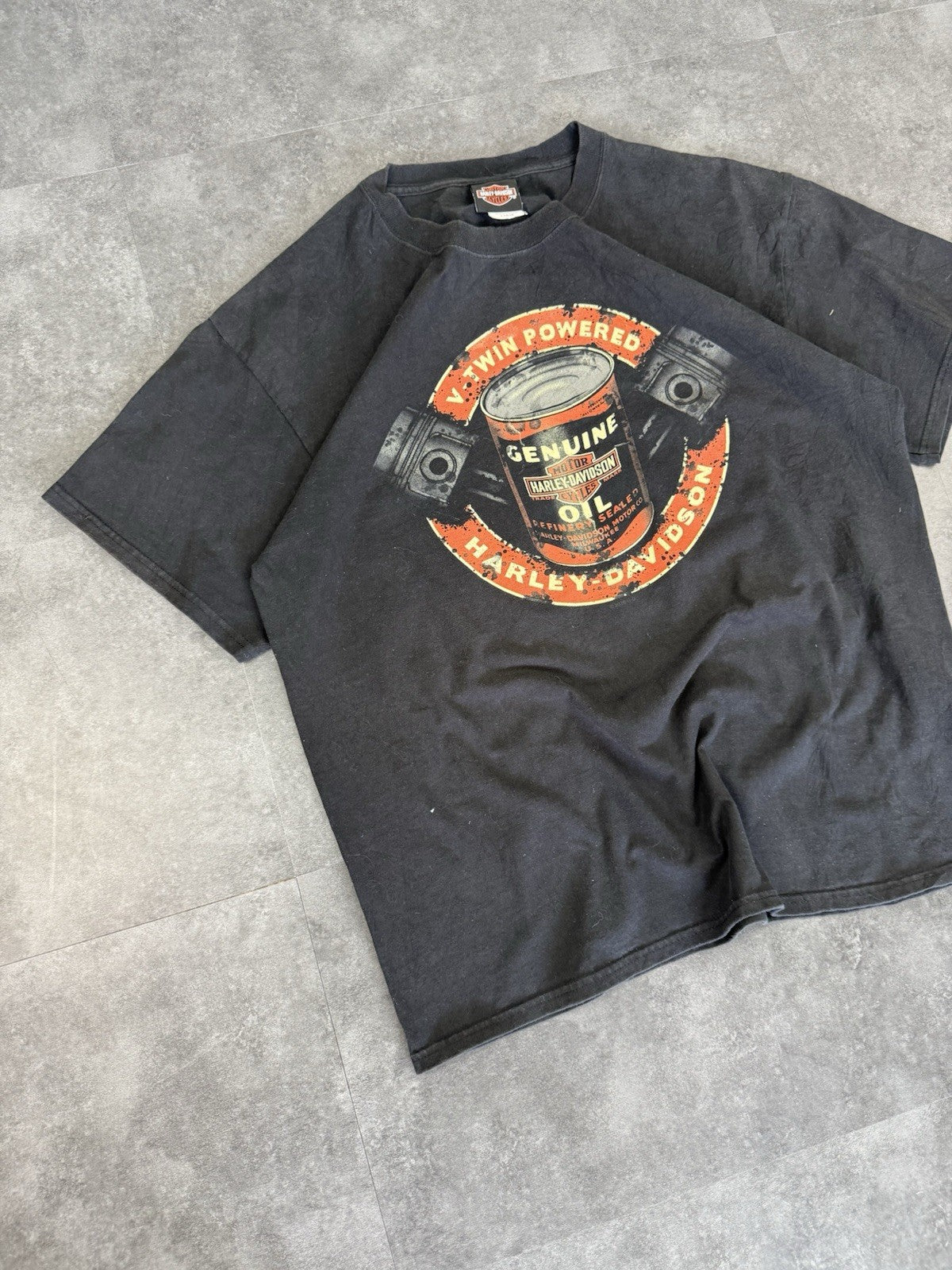 Harley Davidson Y2k Biker Grunge Spellout T-Shirt Sauk City Size XL