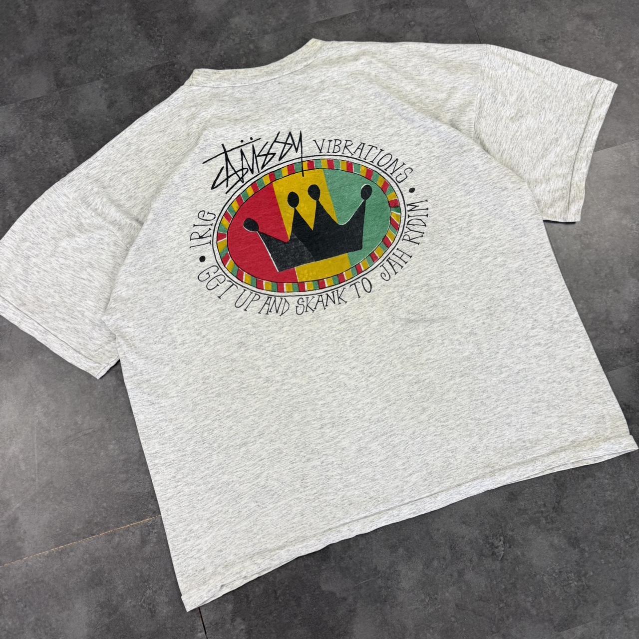 Stussy rare 90s Y2K Jamaica print graphic logo shirt