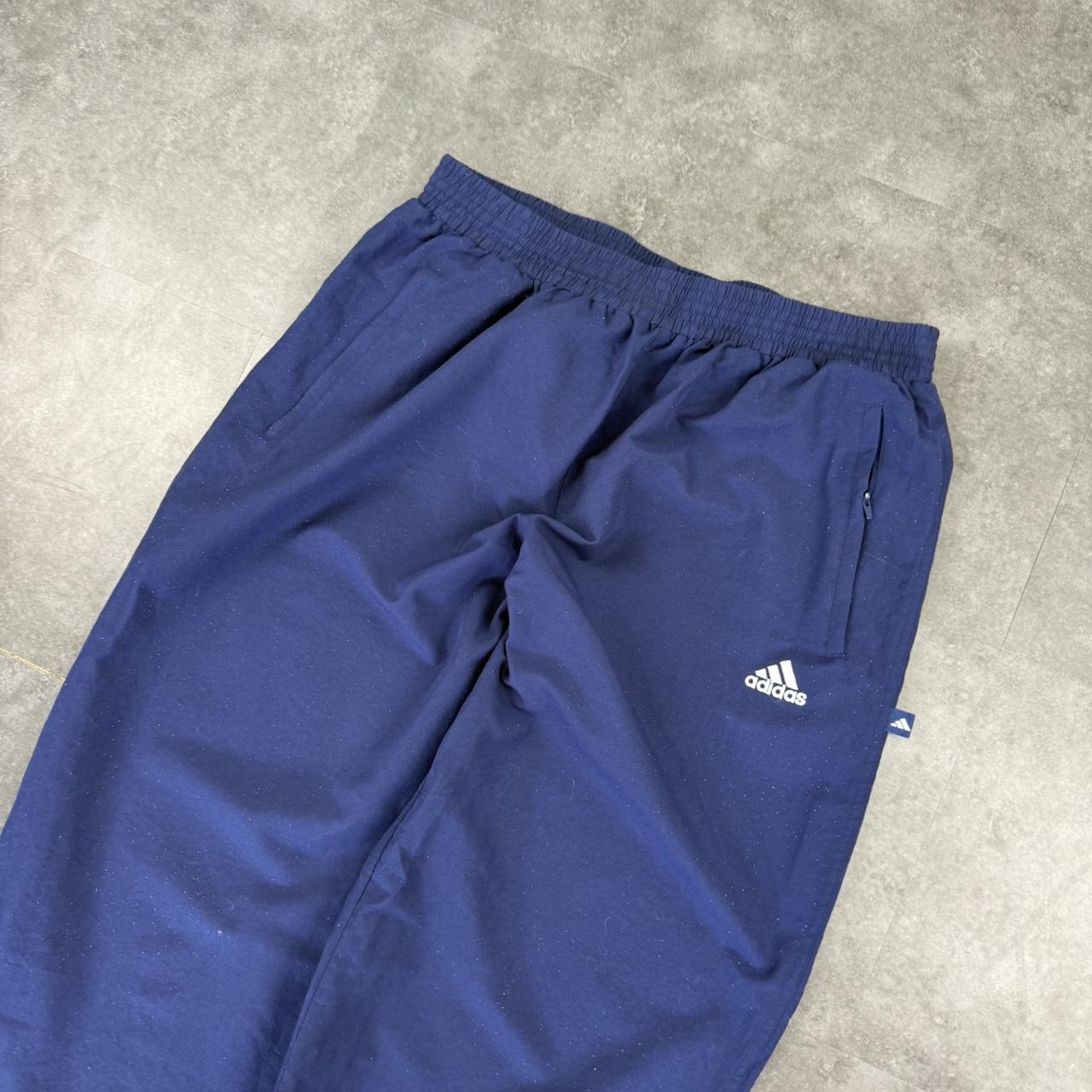 Adidas blue 2000s baggy vintage sportswear adjustable track pants