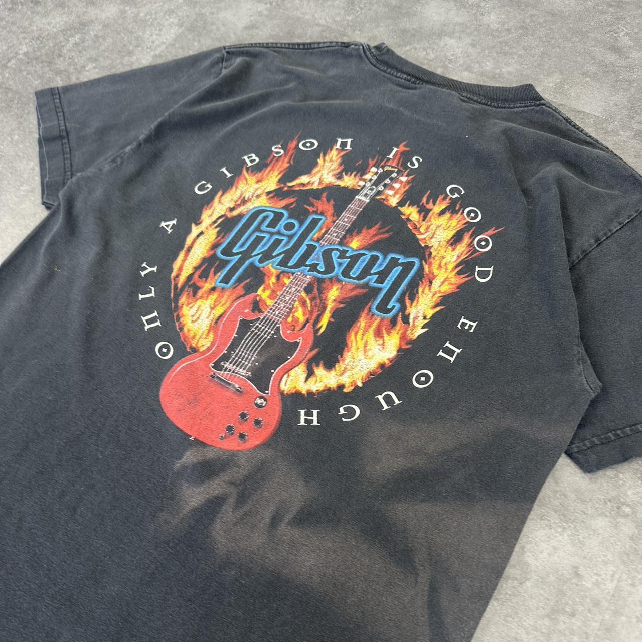 Gibson T 2000s Y2K logo Fire Guitar print design