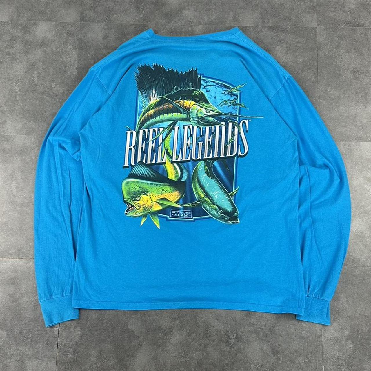 Reel legends 90s printed fishing graphic logo T shirt