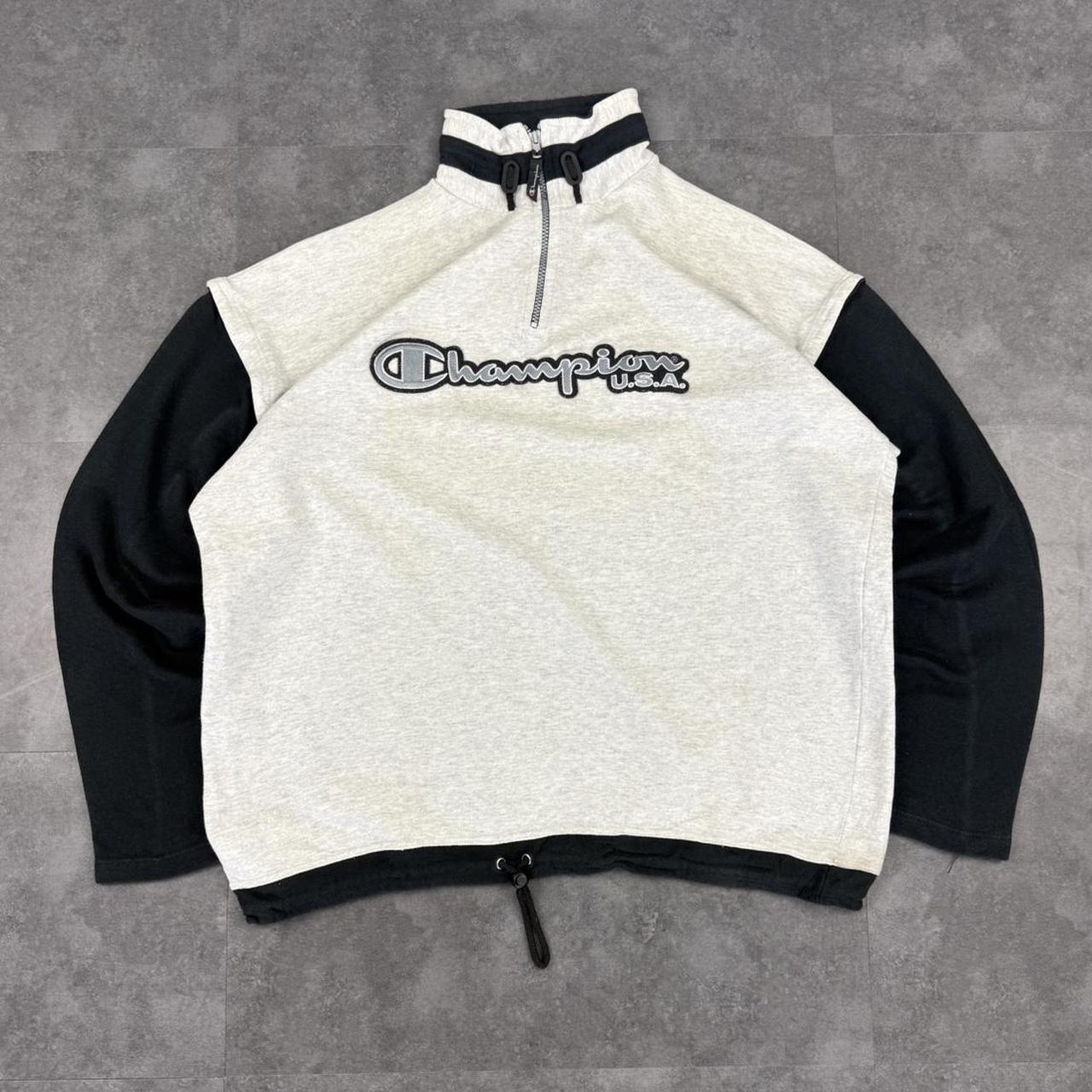 Champion 2000s vintage Spellout big logo 1/4 zip Sweatshirt