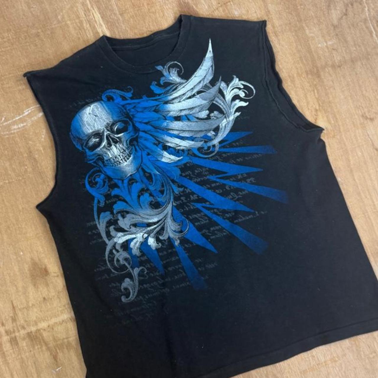 Skull grunge Vintage Y2K hiphop vest sleeveless T-Shirt