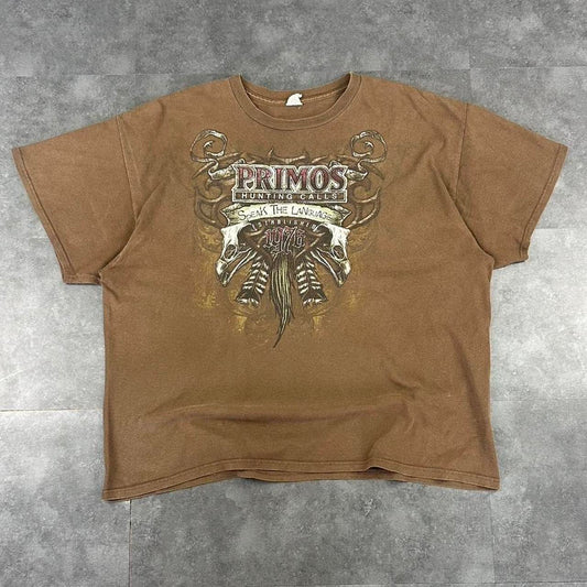 Primos 90s printed hunting graphic logo T shirt