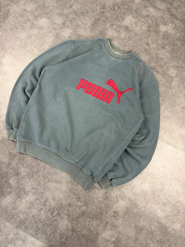 Puma Vintage 90s Embroidered Spellout Sweatshirt Y2k Sportswear