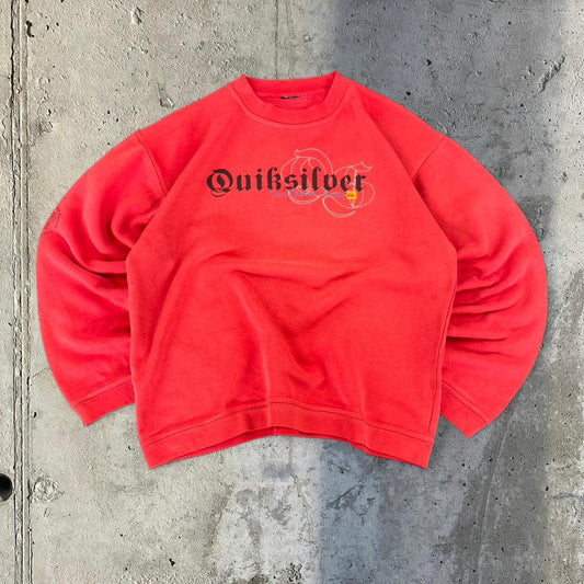 Quiksilver Vintage 2000s old English Surfwear company grunge y2k spellout sweatshirt