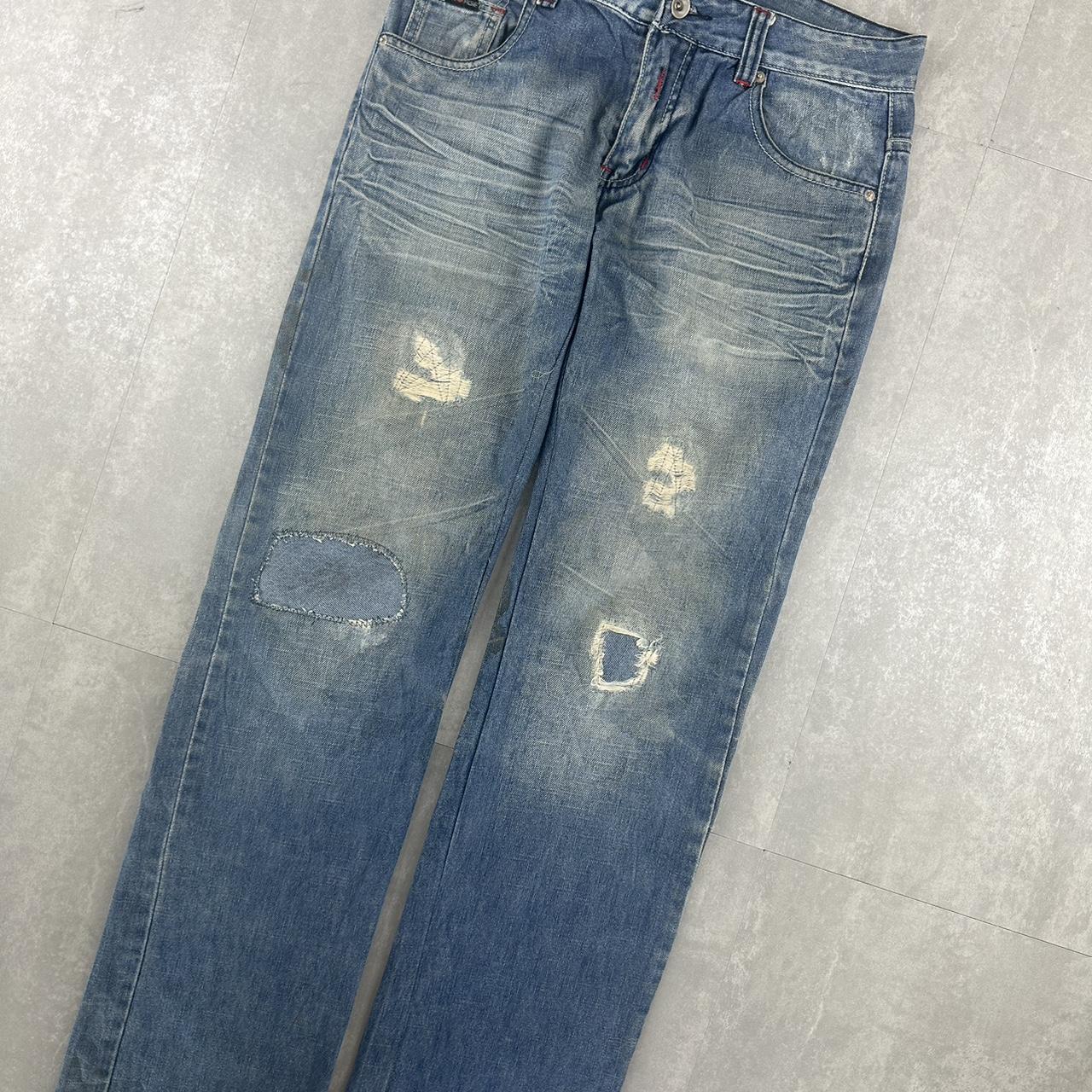 Japanese 2000s embroidered jeans