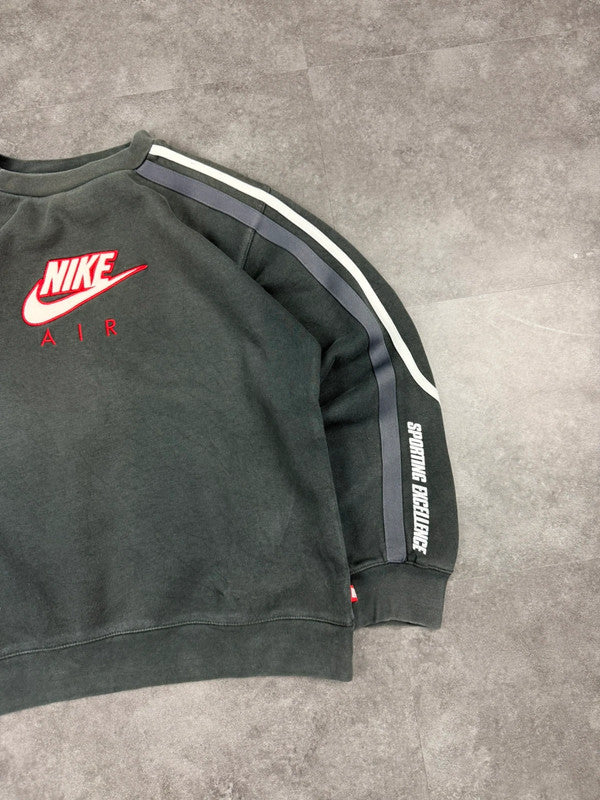Nike Air Vintage 2000s Sweatshirt Spellout Y2k 90s Big logo Black