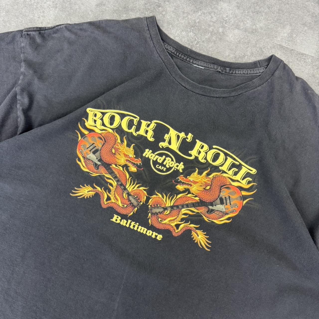 Hard Rock Cafe 2000s Baltimore dragon Y2K logo print graphic T shirt