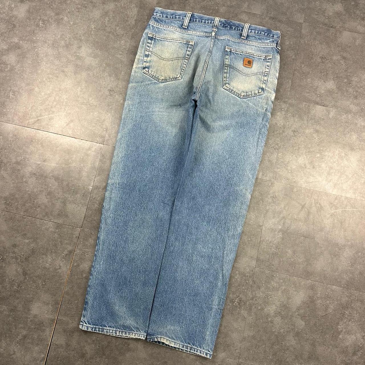 Carhartt 2000s dungaree workwear comfort fit denim cargo trousers