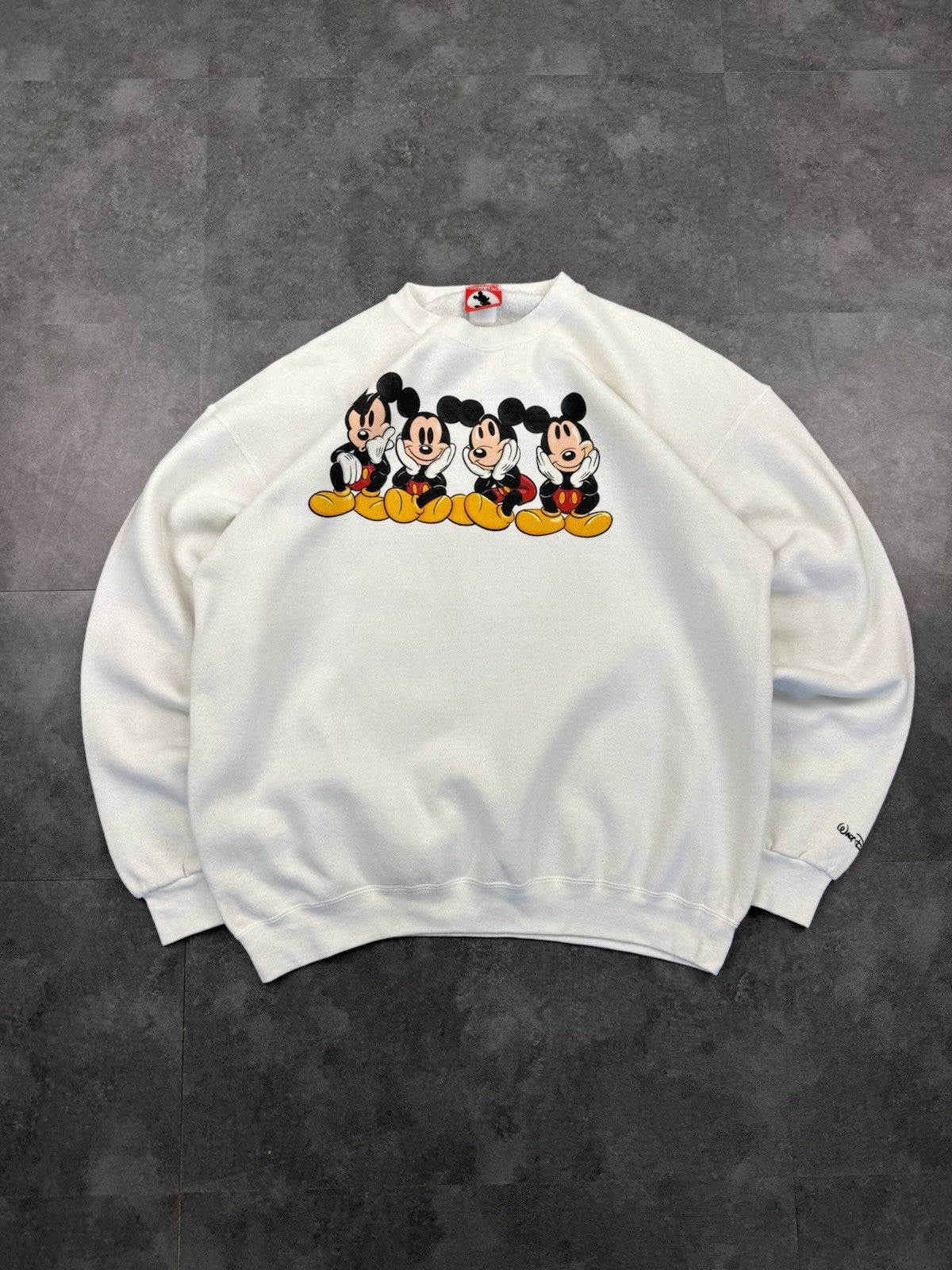 Vintage Disney Mickey Inc Mickey Jumper Sweatshirt Made In Usa Size XL White